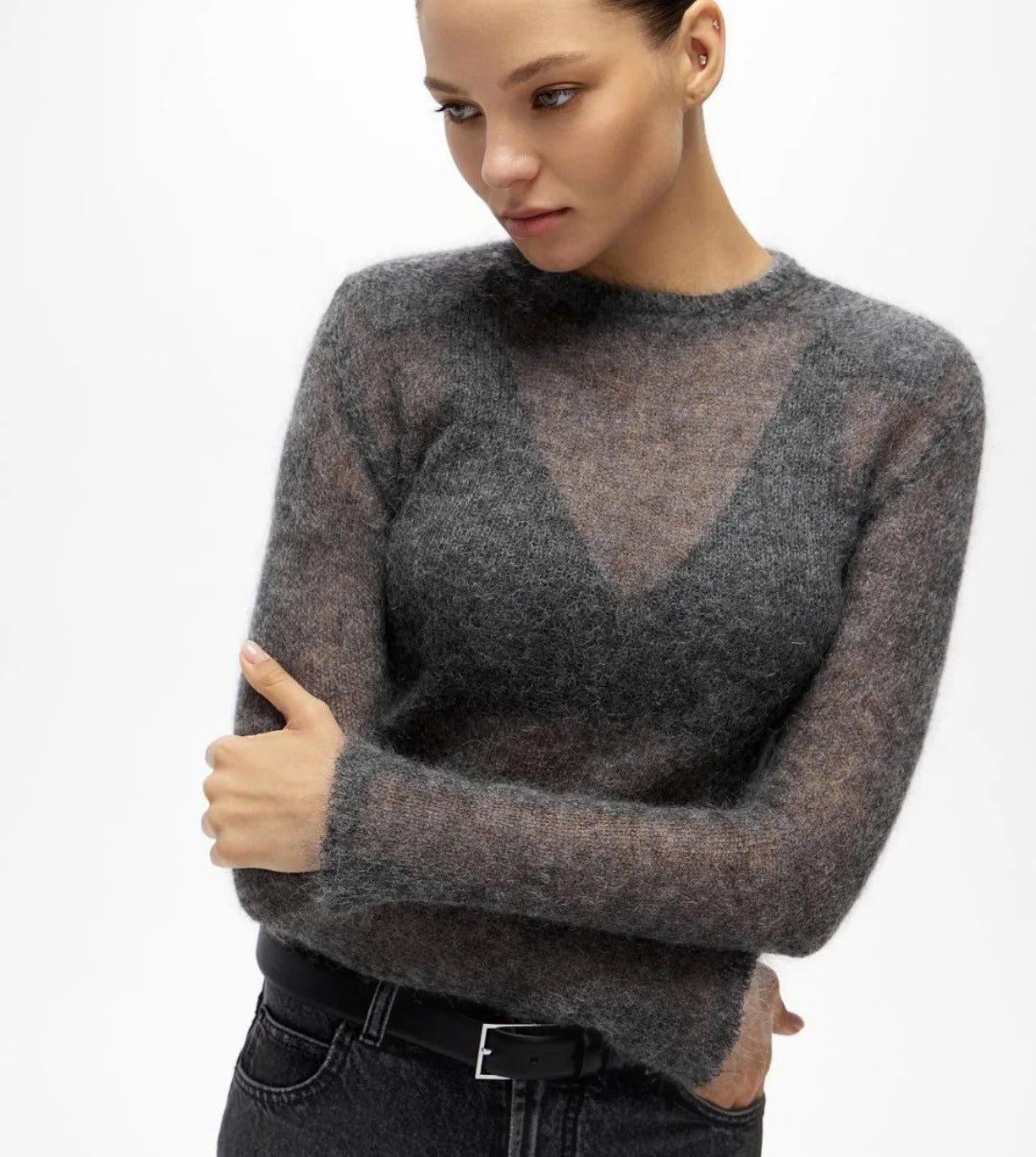 Kim See-Through Knitted Sweater
