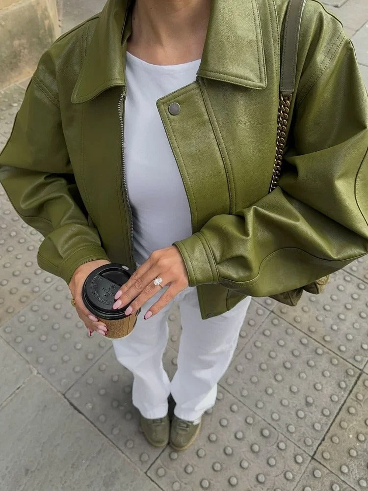 Zinnia Faux Leather Jacket