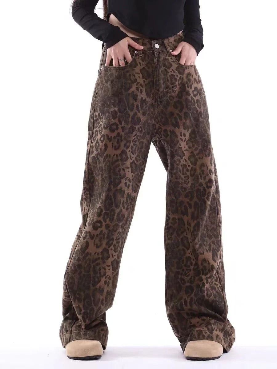 Lena Leopard Print Jeans