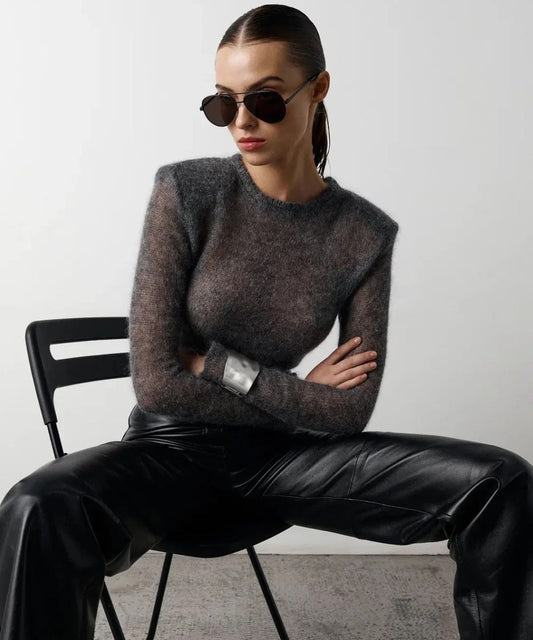 Kim See-Through Knitted Sweater