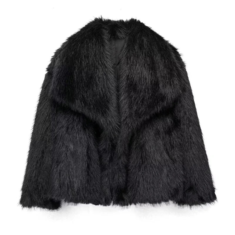 Terry Faux Fur Coat