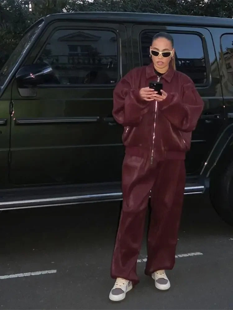 Aurora Leather Bomber Jacket