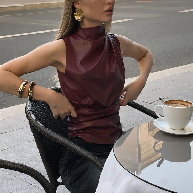 Raya PU Leather Tank Top